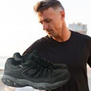 Skechers After Burn - Memory Fit  BLACK / CHARCOAL Mens SZ  9.5